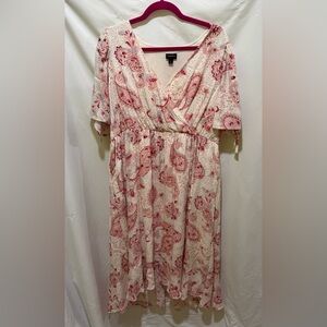 Torrid 1 Pink Paisley Wrap Midi Dress